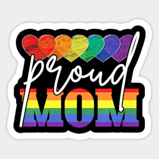 Proud Mom Mothers Day  LGBTQ Flag Gay Pride LGBT Sticker